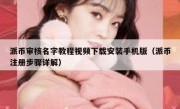 派币审核名字教程视频下载安装手机版（派币注册步骤详解）