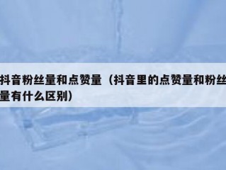 抖音粉丝量和点赞量（抖音里的点赞量和粉丝量有什么区别）