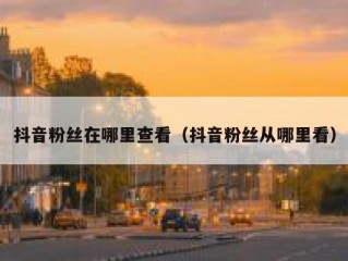 抖音粉丝在哪里查看（抖音粉丝从哪里看）
