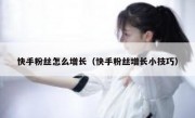 快手粉丝怎么增长（快手粉丝增长小技巧）