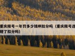 重庆限号一年罚多少钱啊扣分吗（重庆限号违规了扣分吗）