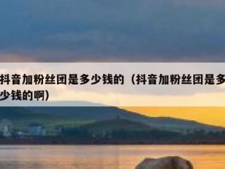 抖音加粉丝团是多少钱的（抖音加粉丝团是多少钱的啊）