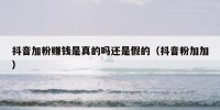 抖音加粉赚钱是真的吗还是假的（抖音粉加加）