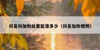 抖音抖加粉丝量能涨多少（抖音加粉规则）
