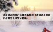 注册派币的用户名要怎么填写（注册派币的用户名要怎么填写才正确）