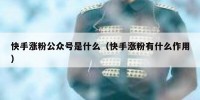 快手涨粉公众号是什么（快手涨粉有什么作用）