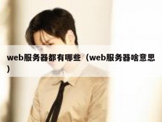 web服务器都有哪些（web服务器啥意思）
