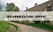 派币注册链接怎么打开的（派币平台）