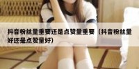 抖音粉丝量重要还是点赞量重要（抖音粉丝量好还是点赞量好）