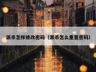 派币怎样修改密码（派币怎么重置密码）