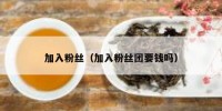加入粉丝（加入粉丝团要钱吗）