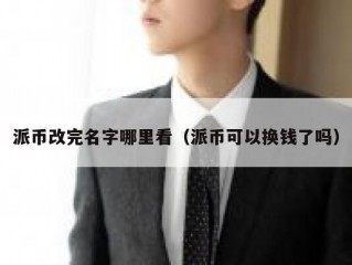 派币改完名字哪里看（派币可以换钱了吗）