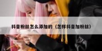 抖音粉丝怎么添加的（怎样抖音加粉丝）