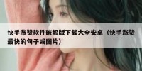 快手涨赞软件破解版下载大全安卓（快手涨赞最快的句子或图片）