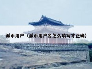 派币用户（派币用户名怎么填写才正确）