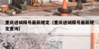 重庆进城限号最新规定（重庆进城限号最新规定查询）