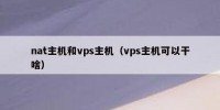 nat主机和vps主机（vps主机可以干啥）
