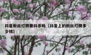 抖音粉丝灯牌要抖币吗（抖音上的粉丝灯牌多少钱）