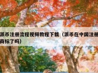 派币注册流程视频教程下载（派币在中国注册商标了吗）