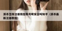 派币怎样注册钱包账号呢安全吗知乎（派币最新注册教程）