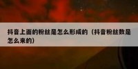 抖音上面的粉丝是怎么形成的（抖音粉丝数是怎么来的）