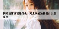 网络语言油管是什么（网上说的油管是什么意思?）
