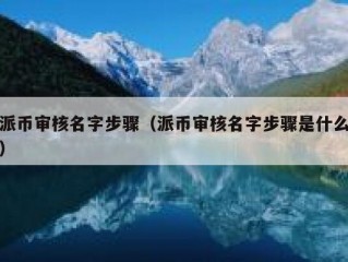 派币审核名字步骤（派币审核名字步骤是什么）