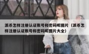 派币怎样注册认证账号和密码呢图片（派币怎样注册认证账号和密码呢图片大全）