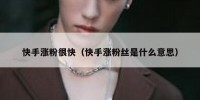 快手涨粉很快（快手涨粉丝是什么意思）