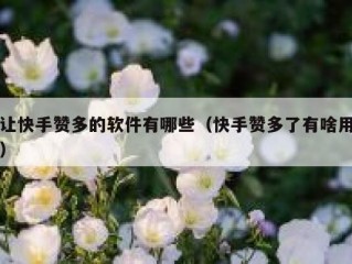 让快手赞多的软件有哪些（快手赞多了有啥用）