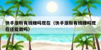 快手涨粉有钱赚吗现在（快手涨粉有钱赚吗现在还能做吗）