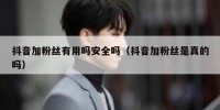 抖音加粉丝有用吗安全吗（抖音加粉丝是真的吗）