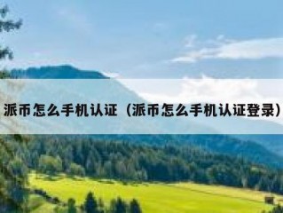派币怎么手机认证（派币怎么手机认证登录）
