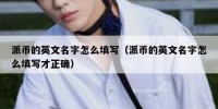 派币的英文名字怎么填写（派币的英文名字怎么填写才正确）