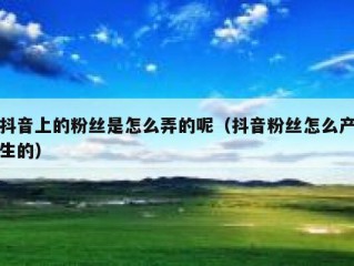 抖音上的粉丝是怎么弄的呢（抖音粉丝怎么产生的）