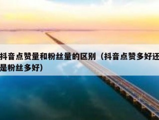 抖音点赞量和粉丝量的区别（抖音点赞多好还是粉丝多好）