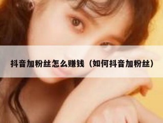 抖音加粉丝怎么赚钱（如何抖音加粉丝）