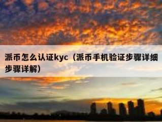 派币怎么认证kyc（派币手机验证步骤详细步骤详解）