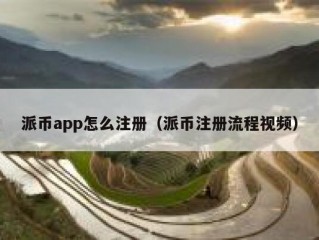派币app怎么注册（派币注册流程视频）