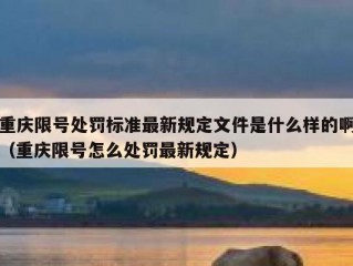 重庆限号处罚标准最新规定文件是什么样的啊（重庆限号怎么处罚最新规定）