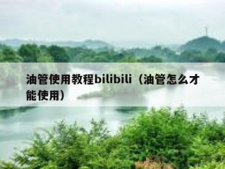 油管使用教程bilibili（油管怎么才能使用）