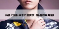 抖音上加粉丝怎么加微信（抖音粉丝咋加）