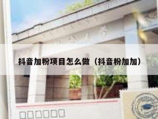 抖音加粉项目怎么做（抖音粉加加）