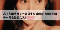 忘了车限号开了一天罚多少钱西安（西安车限号一天会处罚几次）