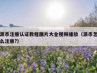 派币注册认证教程图片大全视频播放（派币怎么注册?）