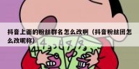 抖音上面的粉丝群名怎么改啊（抖音粉丝团怎么改昵称）