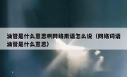 油管是什么意思啊网络用语怎么说（网络词语油管是什么意思）