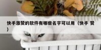 快手涨赞的软件有哪些名字可以用（快手 赞）
