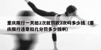 重庆限行一天拍2次就罚款2次吗多少钱（重庆限行违章扣几分罚多少钱啊）