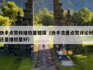快手点赞和播放量链接（快手流量点赞评论好还是播放量好）